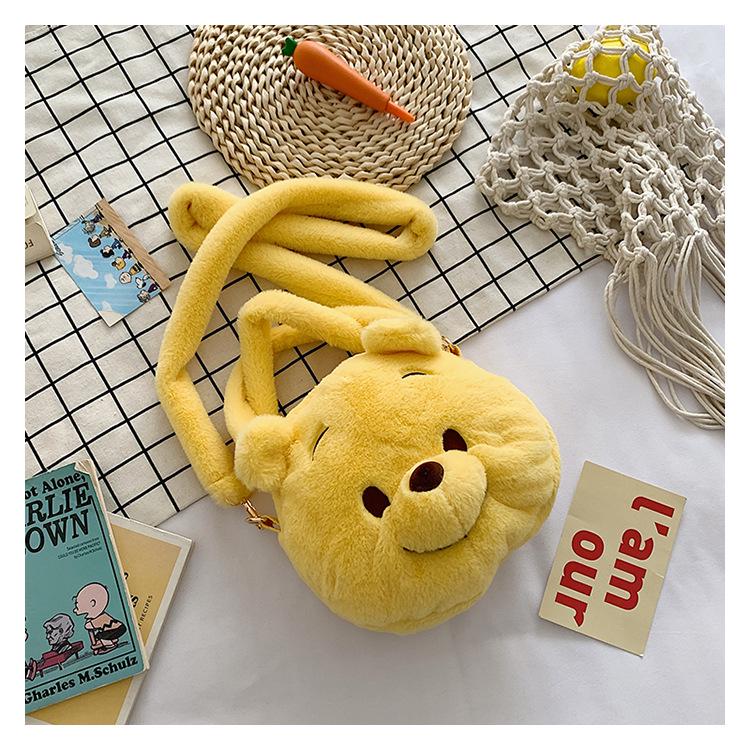 Korean Style Cute Bear Plush Crossbody Handbag for Girls