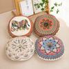 Bohemian Style Round Futon Cushions 40cm Thick Cotton and Linen Floor Mat Gifts Double-sided Mats