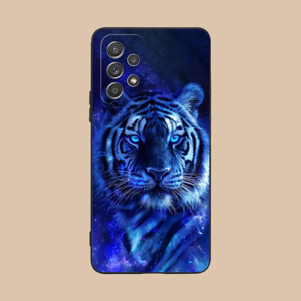 Tiger Neon Mobile Cell Phone Case for Samsung Galaxy M55 54 42 35 34 33 32 23 22 15 14 13 12 F55 5G Colorful Cover Luxury Cover