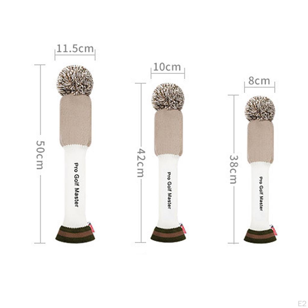 3 Pieces Golf Wood Headcover, Club Thick Wear-Resistant Driver Covers, Breathable