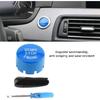 Push Switch Button, Engine Switch Cover, Car Engine One-Button Start Button Fitment for F30 G/F Disk Bottom with Start&Stop(Blue)