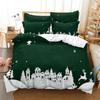 Christmas Duvet Cover Set 200x200 Green King Quilt Cover 3D Bedding Sets 3PCS 2PCS Single Double Bed Twin Full Size Thin Fabric