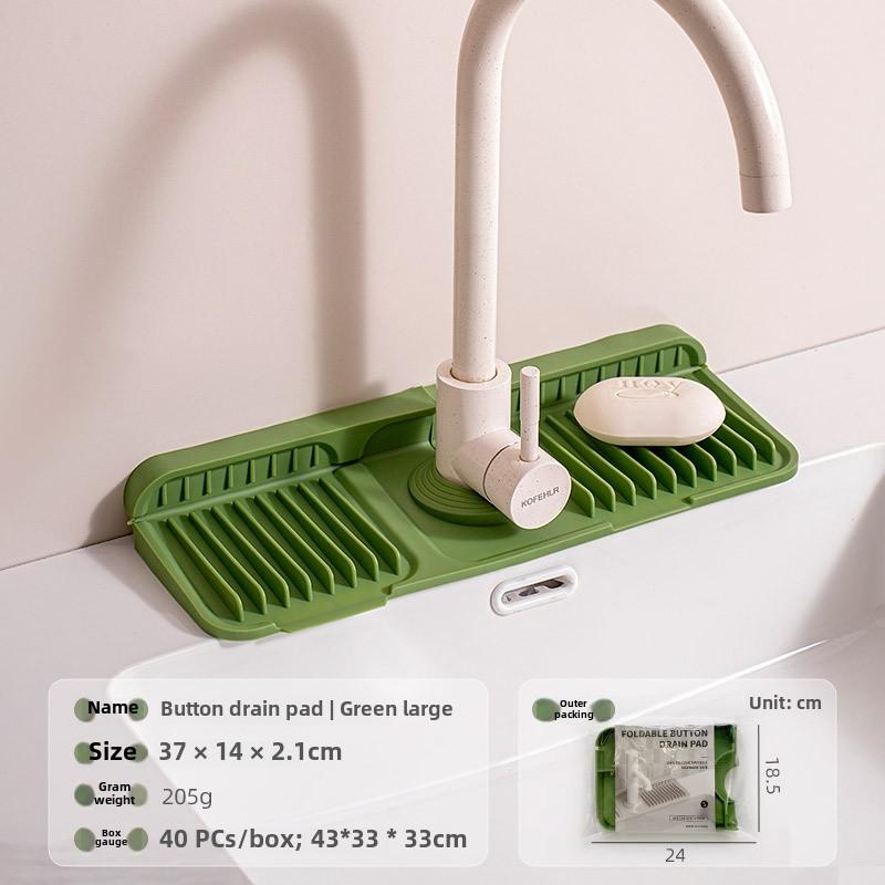 Anti-Slip Silicone Faucet Drain Mat Customizable Kitchen Sink Storage Solution