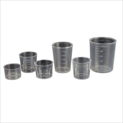 5Pcs Clear Liquid Measuring Mixing Cup Liquid Container Beakers for Laboratory, Plastic Graduated Measuring Beaker Set