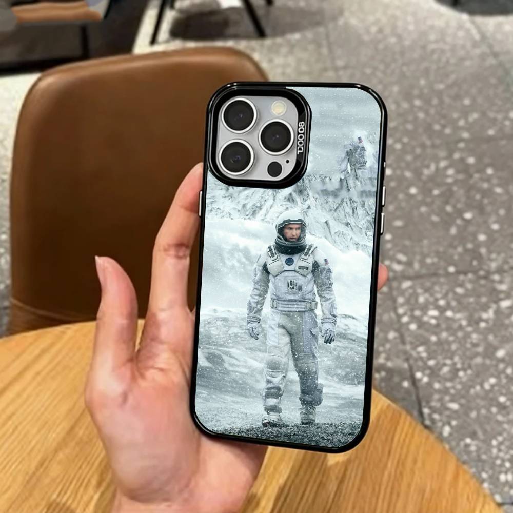 Sci-Fi Film I-Interstellar Movie Phone Case For iPhone17,16,15,14,13,12,11 Plus,Pro Max Colored Silver Plated Inside Cover