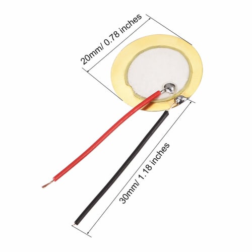 uxcell Brass Piezo Discs, 20mm Piezo Pickup Plate Diameter, Compatible with CBG Guitars, Tauch Sensor, and Buzzer, Pack of 10