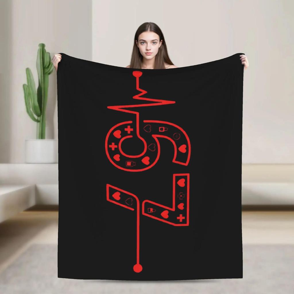 Six Seven Meme Heartbeat Plush Flannel Throw Blanket for Students Super Soft Bedspread Design for Outdoor Indoor Use