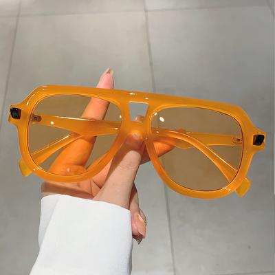 Populaire Marque Vintage Designer Double Pont Lunettes de Soleil Pilote Femmes Pour Hommes Lunettes de Soleil Punk Luxe Grande Monture Lunettes Solaires Uv400
