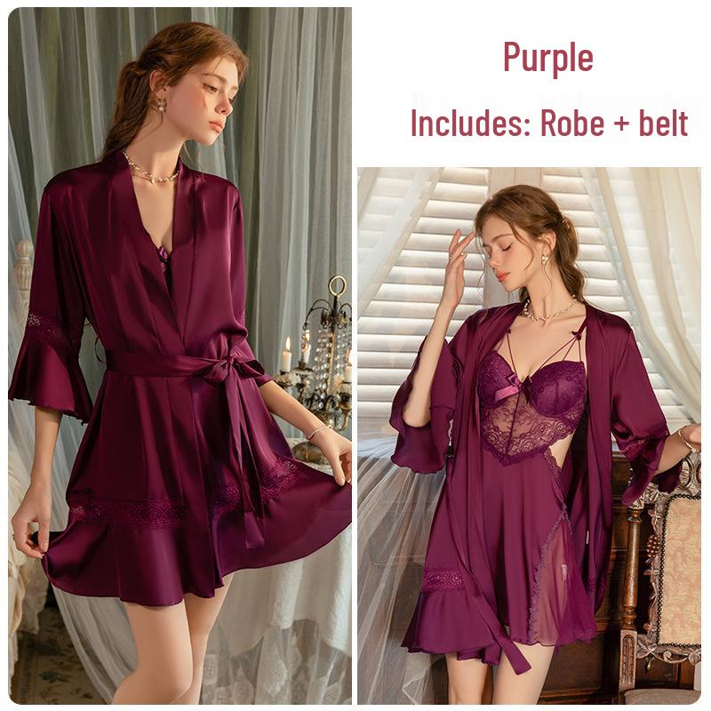 Wspaniała koszula nocna plus size bez pleców z push-upem i wyściełanym topem