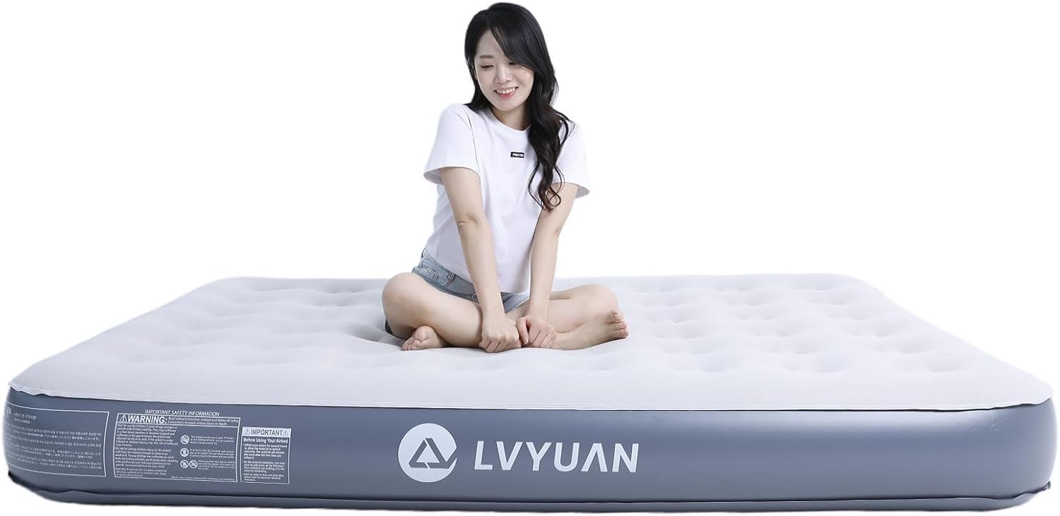 

LVYUAN Electric Air Extra Thick Rechargeable Load Capacity Includes Storage Electric Air Air Camping Inflator Automatically Comfortable Ultra Extra сірий колір