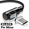 1M 3A 90 Degree Magnetic Fast Charging Charger Data Cable for Mirco USB