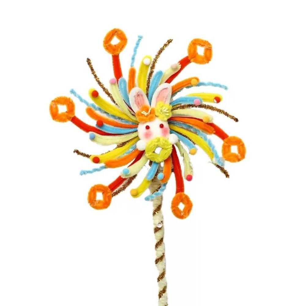 Unfinished Glowing Rotating Lantern Handheld Spinning Fireworks Lamp Festival Decoration