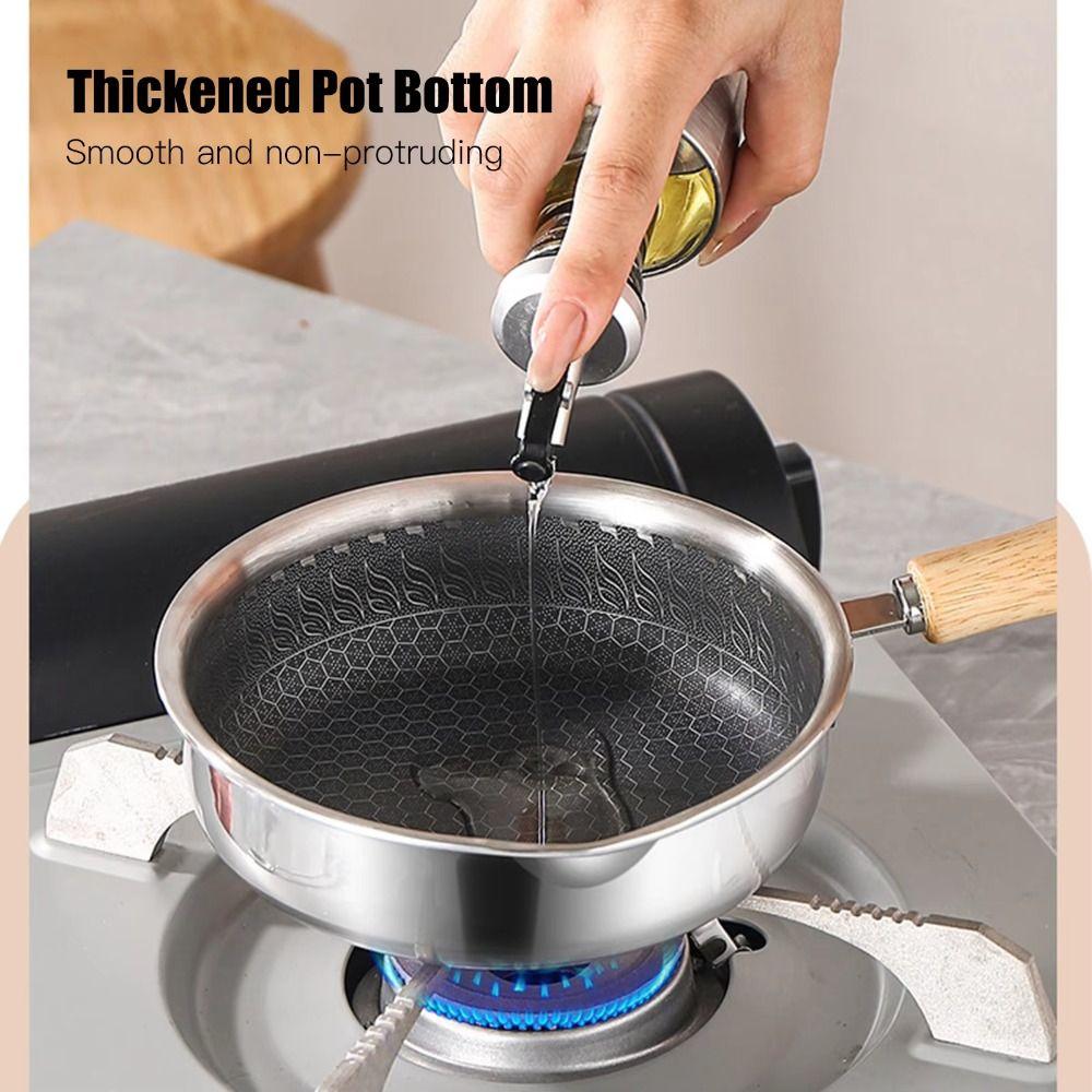 Ausgießer Heißöl Spritztopf Edelstahl Pfannkuchenpfanne Mini Bratpfanne Picknickgebrauch