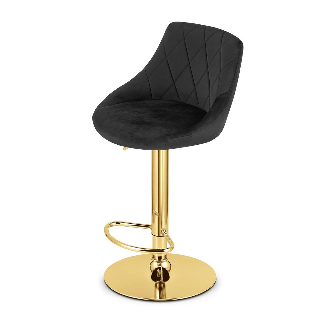 KAST stool - black velvet / gold base x 2