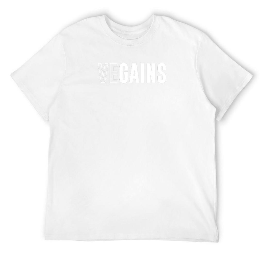 VEGAINS Vegan Gains T-Shirt Blouse Anime Figures Blacks Cute Tops Men's Cotton T-shirt