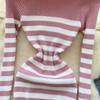 Pullover Kleider Frauen High Neck Herbst 2024 Sexy Slim Fit Farbe Blockiert Gestreiften Gestrickte Bodycon Kleid Streetwear Chic Kleider