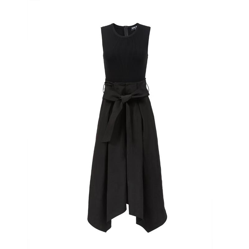 VEROMODA 2025 Summer Round Neck Belted Irregular Hem Dress