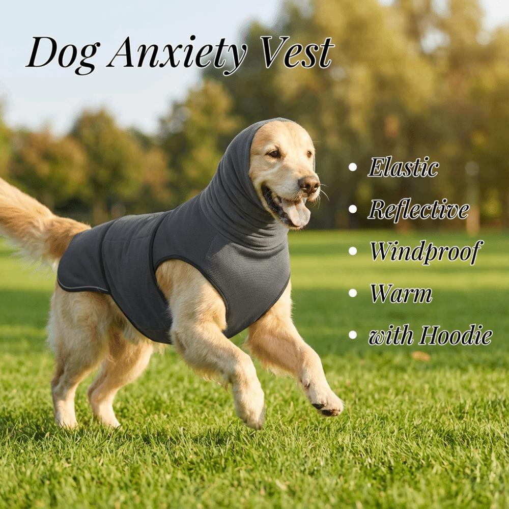 Windproof Dogs Calming Jacket Reflective Dog Soothing Clothes Dog Anxiety Vest  Home Travel
