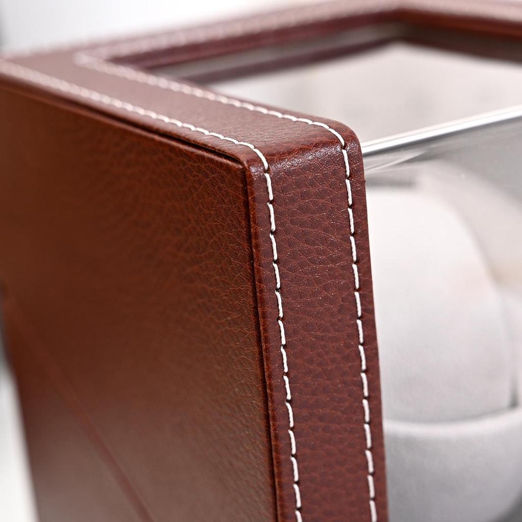 Leather Automatic Watch Winder Box with Motor Rotator