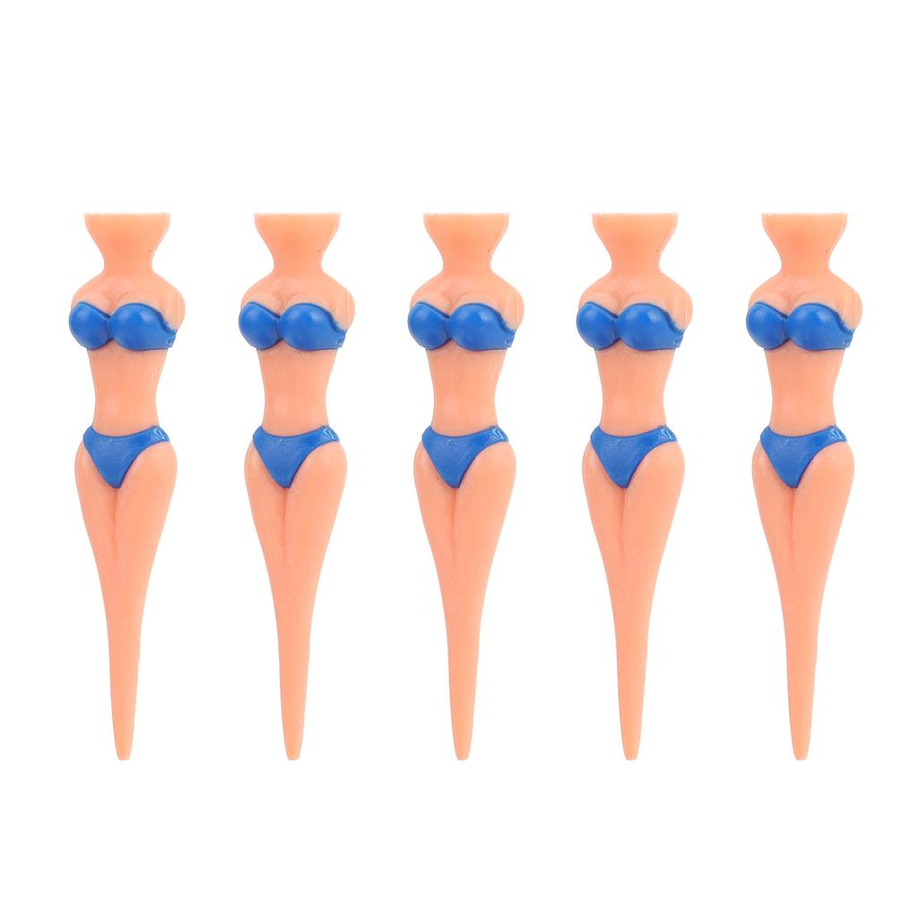 5Pcs Golf Tees Plastic Anti Slip Lady Bikini Girl Golf Practice Tees for Golf Training Blue