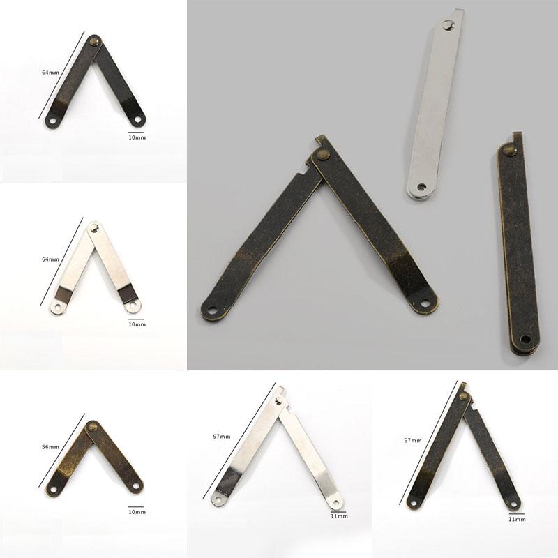2pcs Lid Support Hinges Antique Bronze Wooden Box Positioning Tripod Furniture Hinge Hardware Bracket Cabinet Door Accessories