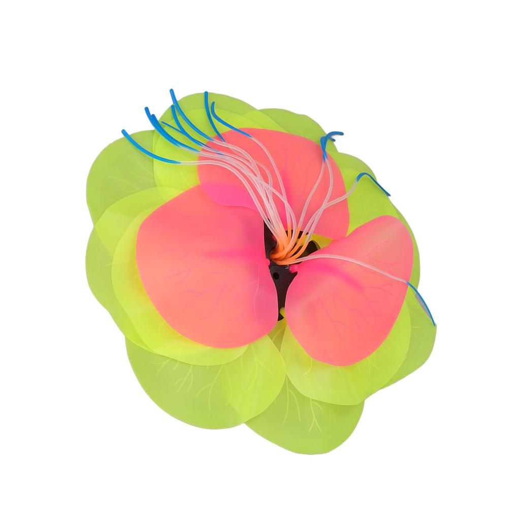 Fish Tank Ornaments Silicone Glowing Naturally Lotus Plants Aquarium Decoration for Fish Tank Yellow