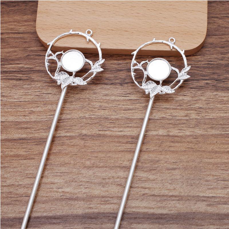 

5 шт. Ретро вилка для волос 35 мм цветок Палочки для волос Заколка Заколки Головной убор 12 мм основа для кабошона Фурнитура для ювелирных изделий DIY Аксессуары для волос