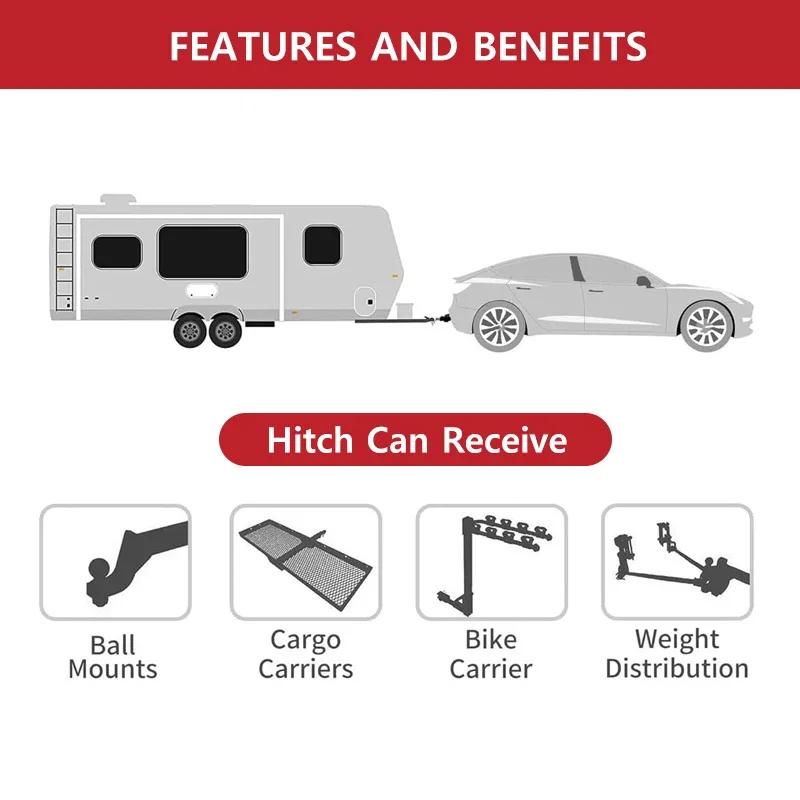 Car Trailer Hitch For Tesla Model Y Juniper 2025-2025 Manganese Steel Trailer Bar Bike Carrier Strong Heavy - Duty Towing Hitch