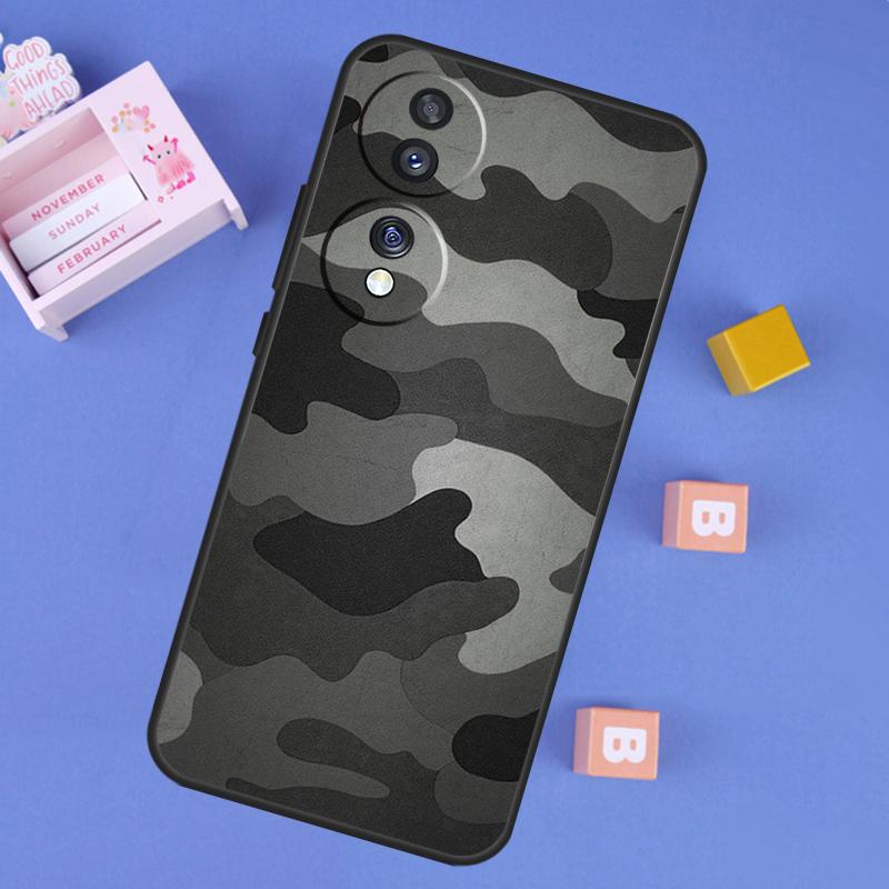 Black Night Camo Camouflage Case For Honor 200 400 Pro 50 70 90 Lite X9a X9b X9c X9d X8b X8c Win Magic 5 6 7 8 Pro Cover