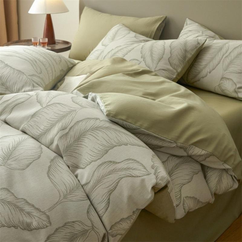 Class A 120 Maternal And Infant Grade Jacquard Pure Cotton 4Pcs Set Xinjiang Cotton Cotton Naked Sleeping Sheet Quilt Cover Mattress Model