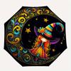 1pc Moon Witch Durable Cartoon Folding Umbrella, Portable 3-Fold Compact Umbrella for Men and Women, Suitable for Travel or Daily Use.D058