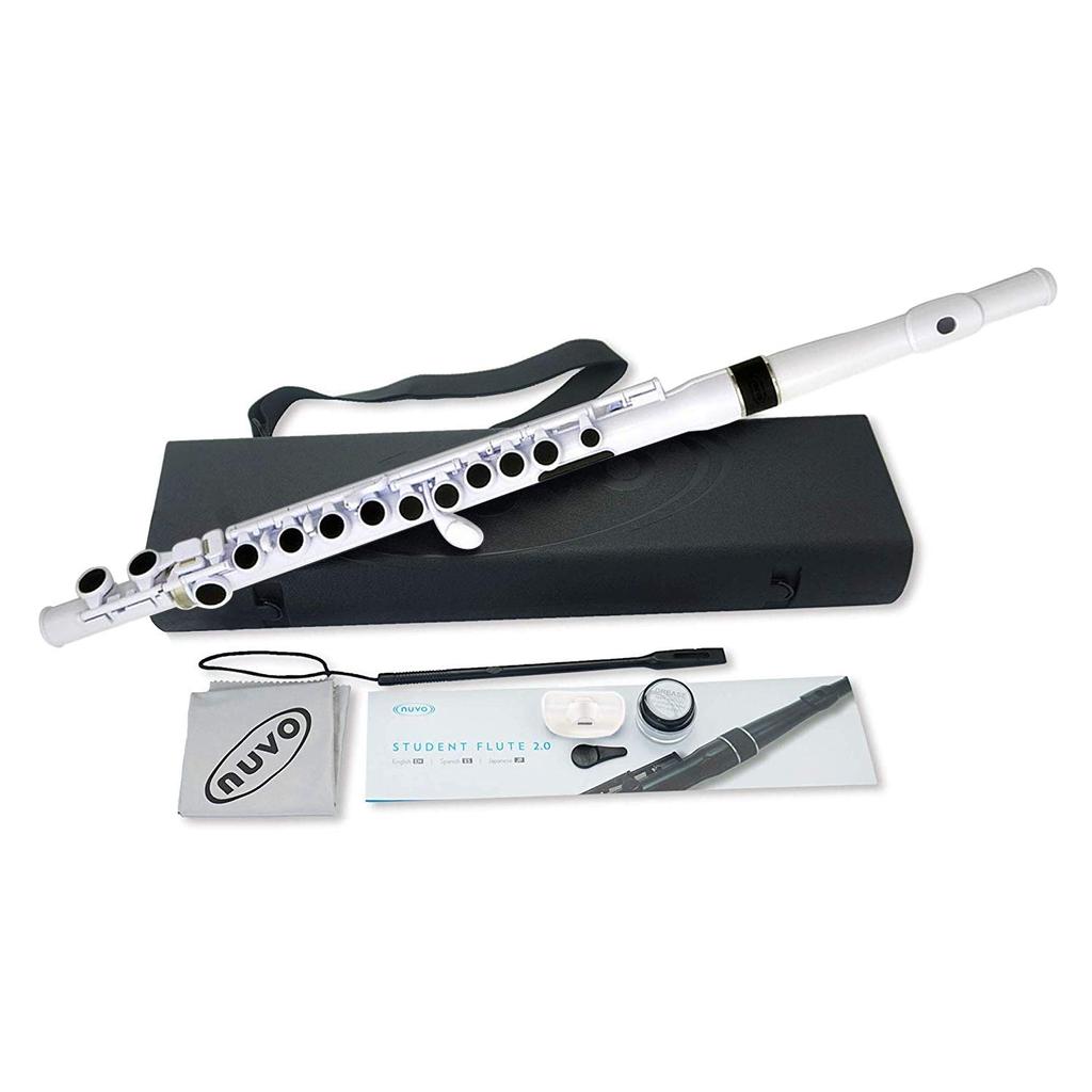 NUVO Plastic Wind Instrument Flute C Key Student Flute Student Flute N230SFWB exclusive 2.0 White/Black [With semi-hard case] []