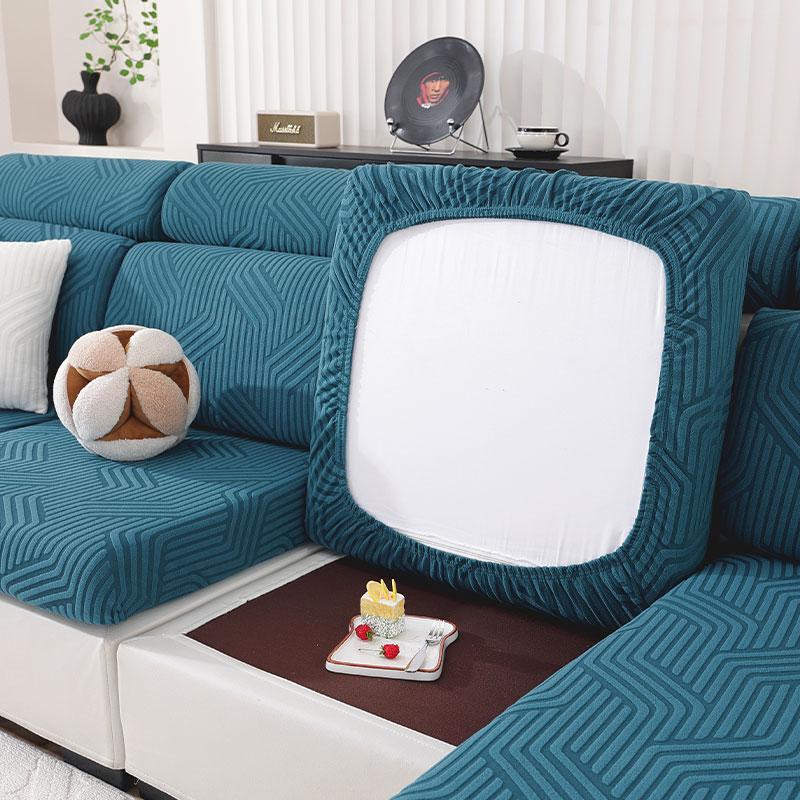 Elastic Jacquard Seat Cushion Sofa Cover Removable Cleaning Furniture Protective Covers Spandex Non-Slip For Office Living Room