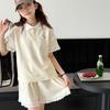 Girls' Sports Outfit Kids Korean Style Lace Trim Polo Two-Piece Set Summer Fashion Clothing