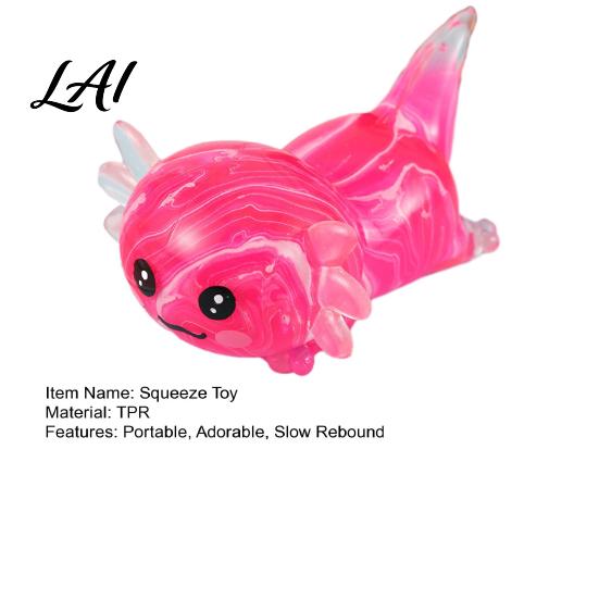Cute Newt Toy Shape Squeeze TPR Soft Slow Rebound Food Grade Odorless Stress Relief Decompression for Kids