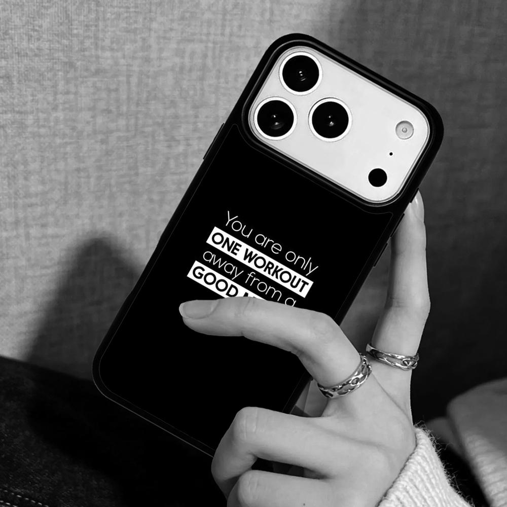 Capa Case for iPhone 17 Air 16 Pro Max 15 Plus 11 13 Mini 14 12 Back Phone Cover Motivational Gym Fitness Quotes