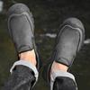 Hand Stitched Male's Leather Hiking Boots Outdoor Sneakers Walking Shoes Antiskid Travel Trainers Men's Slip On Shoes
