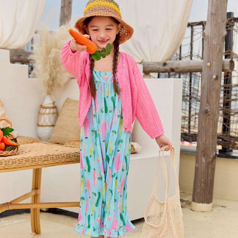 [lilypuri] Summer Cardigan Jumpsuit Top And Bottom  Sky Blue 