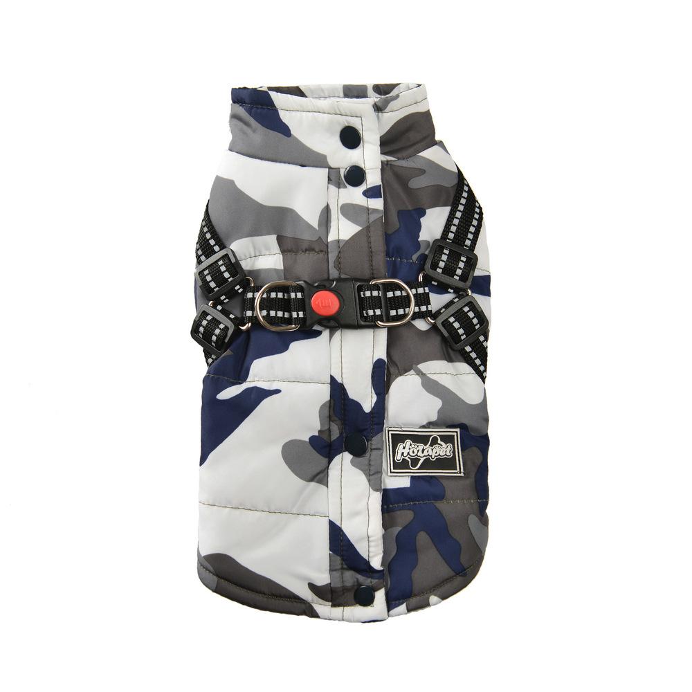 

Водонепроницаемая одежда для собак, зимняя теплая одежда для маленьких и средних собак, светоотражающее пальто для щенков, куртка с регулируемой шлейкой, одежда для чихуахуа 12# белый