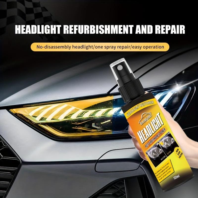 Universal Car Headlight Restoration Kit, 4.06 oz Headlamp Refurbishment Spray for Projector Lens Repair, No Disassembly Required