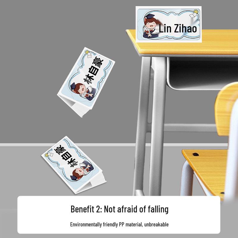 First Grade Student Desk Name Card - Double-Sided Table Setting Sign