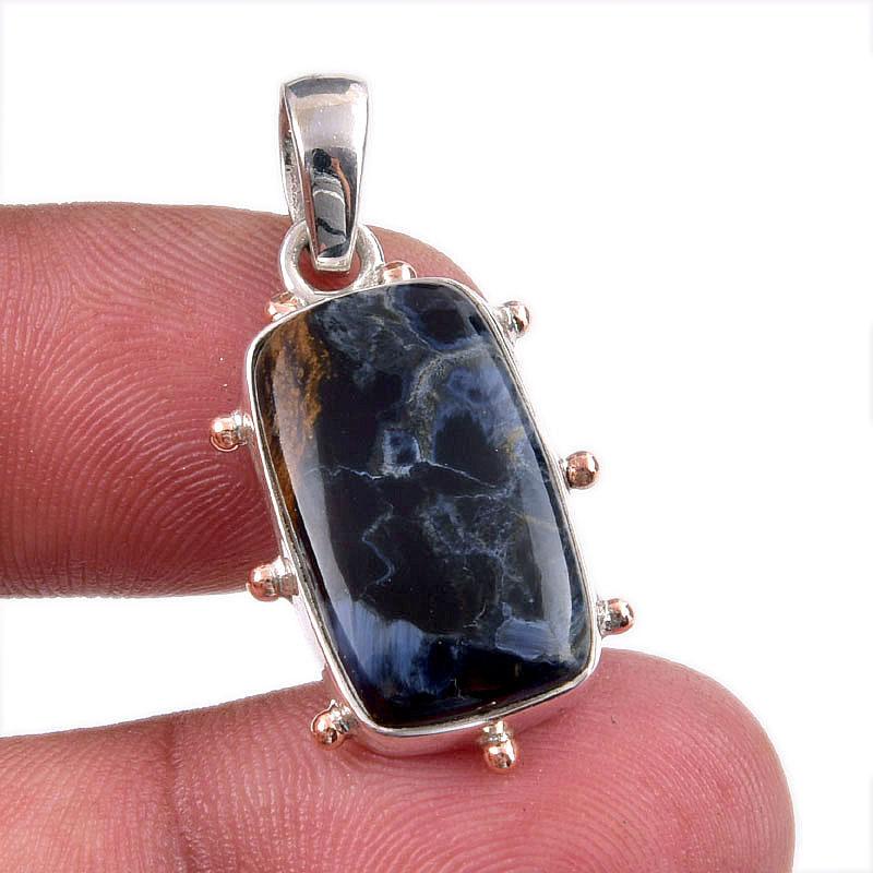 

Natural Pietersite Gemstone 925 Solid Sterling Silver Jewelry Pendant 1.25 z8I56