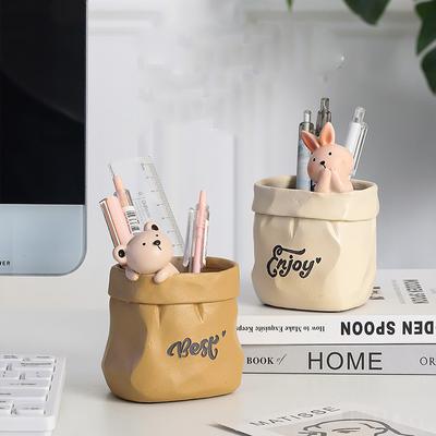 Animal Craft Kawaii Multifuncional Caneta Suporte Canetas Suporte Lápis para Mesa Grande Escritório Acessórios Suprimentos Papelaria