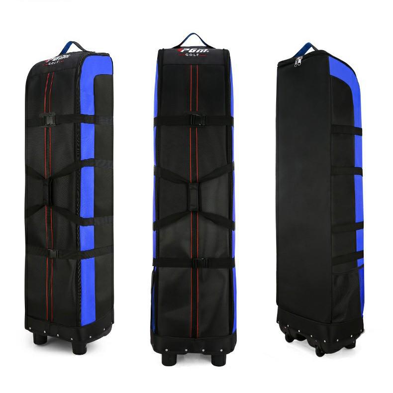 PGM Foldable Golf Travel Bag with Wheels for Men and Women - Airplane Checked Club Carrier Set