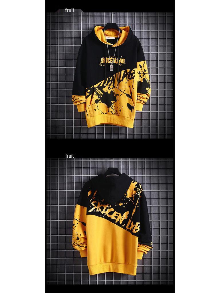 Moletom Masculino Japonês Hip-Hop Trendy Solto, Top de Manga Comprida para Primavera e Verão