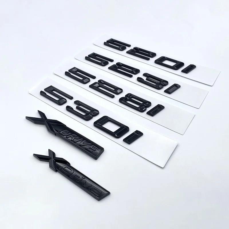 3D Glossy Black Letter Emblem For BMW 5 Series 520i 523i 525i 528i 530i 535i 540i E60 E61 F10 F11 G30 Car Trunk Logo Sticker