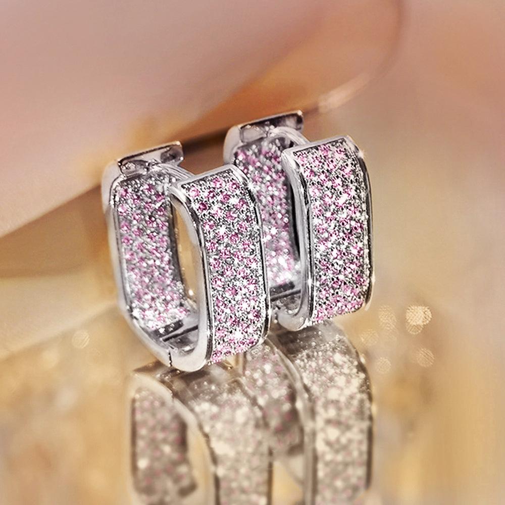 Exquisite Fashion Micro Shop Zircon U-Shaped Earrings Girl Wedding Valentine'S Day Gift Jewelry Pendant Wholesale