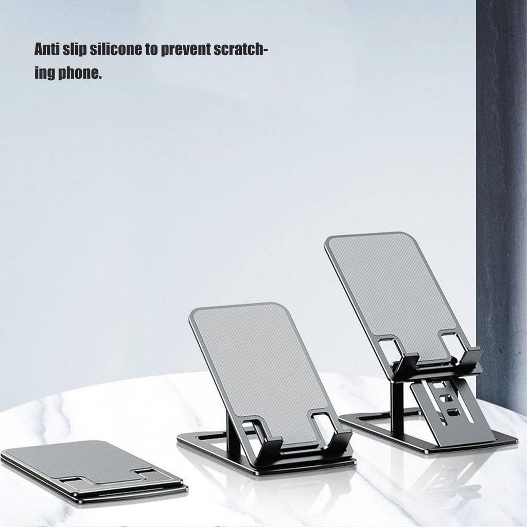 Phone Stand Foldable Portable Ergonomic 7 Angle Adjustments Bottom Silicone Aluminum Alloy Tablet Holder