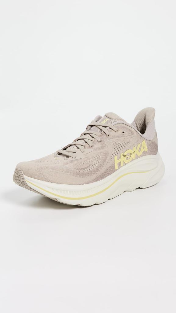 HOKA Clifton 10 Track Field Running Size Greyish Cream X Pale Gray Men's & Shoes, 27.0,