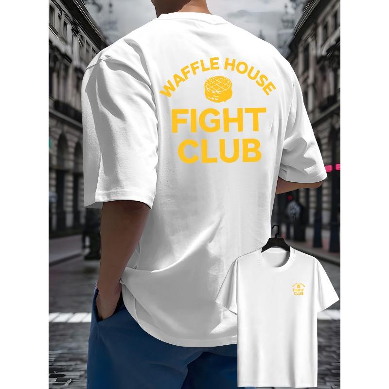 

Men S Summer Casual Fashion T-Shirt Featuring a Classic Waffle House Design, with a Sporty And Slightly Stretchy Fit, Suitable for Sports, Leisure S белый